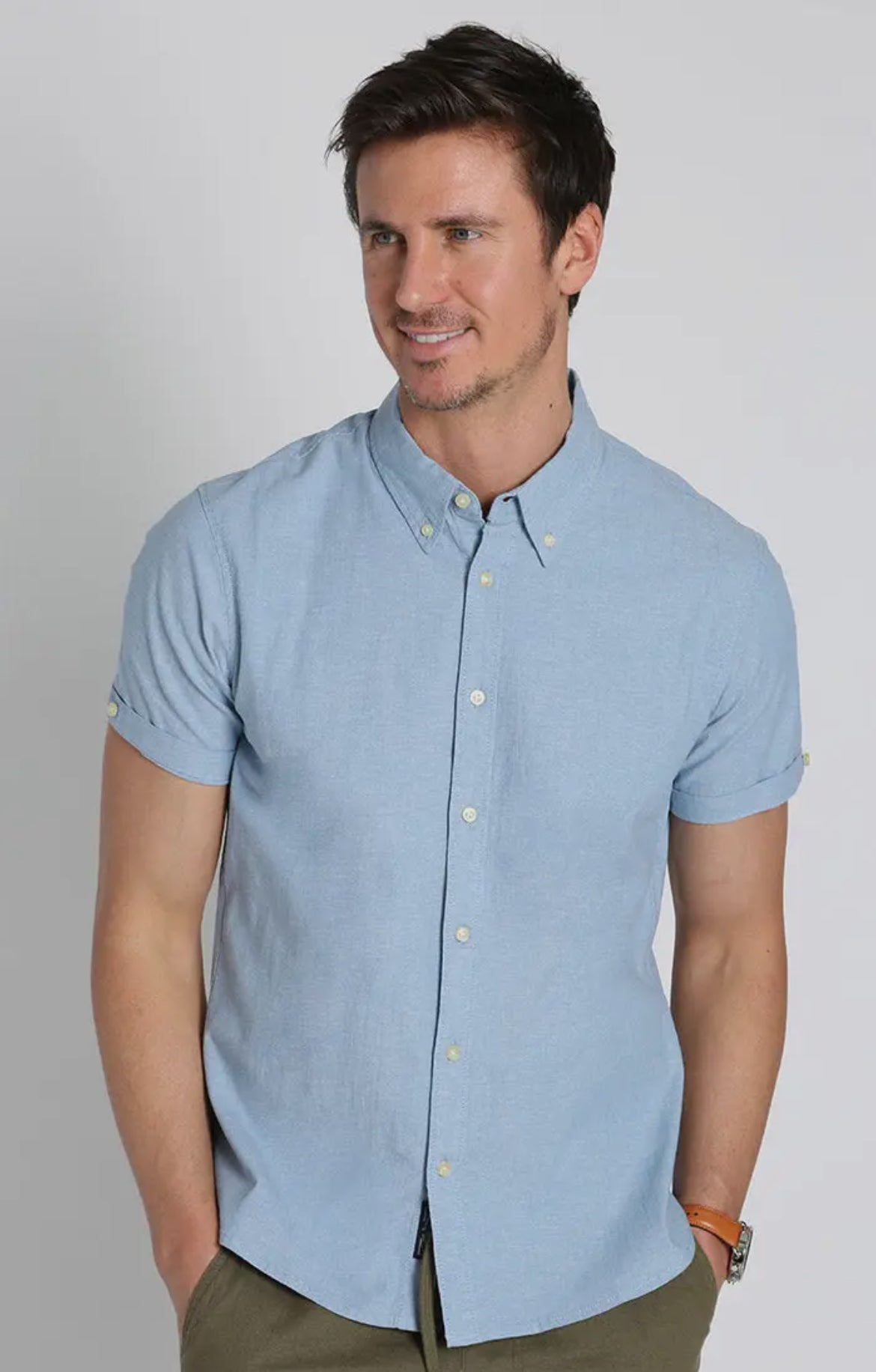 Short Sleeve Chambray Shirt