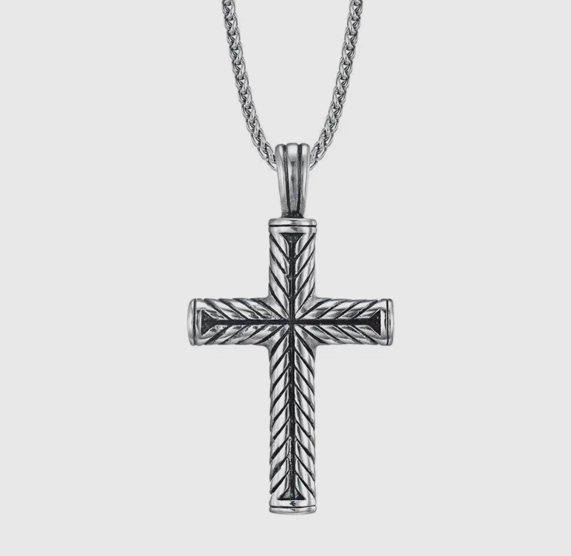 Cable Cross Necklace